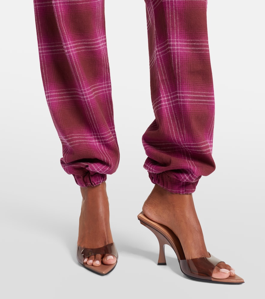 Checked cotton flannel sweatpants