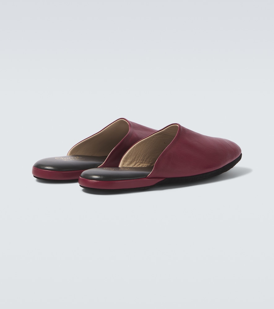 Leather slippers