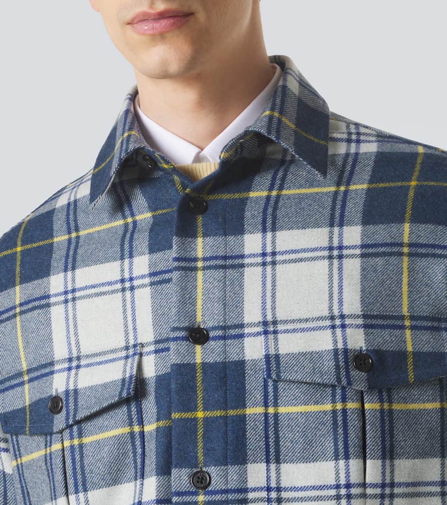 Plaid cashmere overshirt