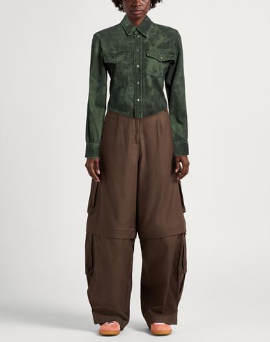 Woman Denim shirt Dark green Size 0 Cotton, Lyocell