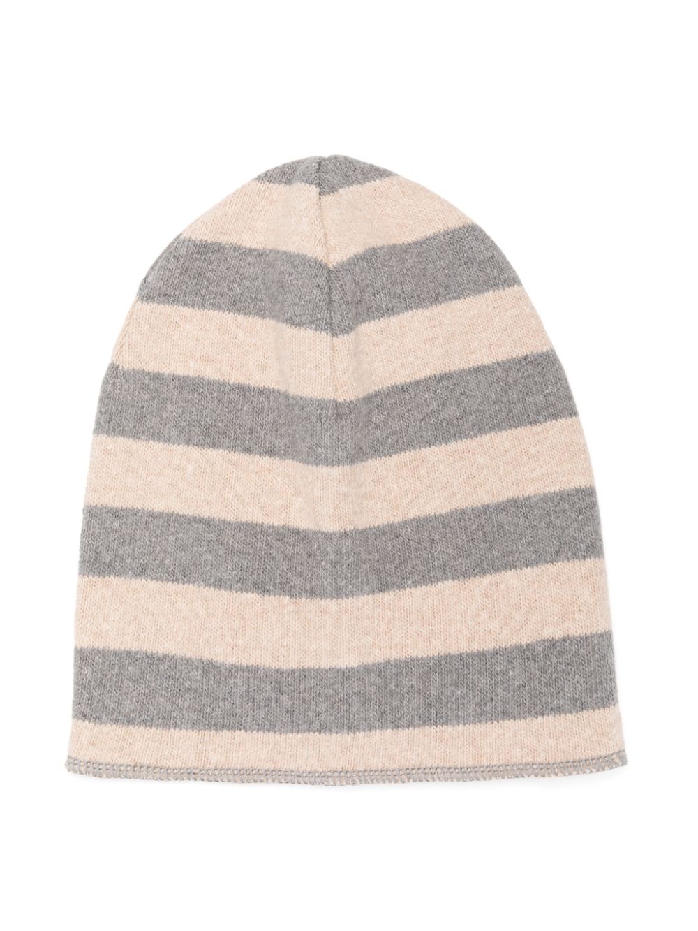 Striped fine-knit beanie - Neutrals