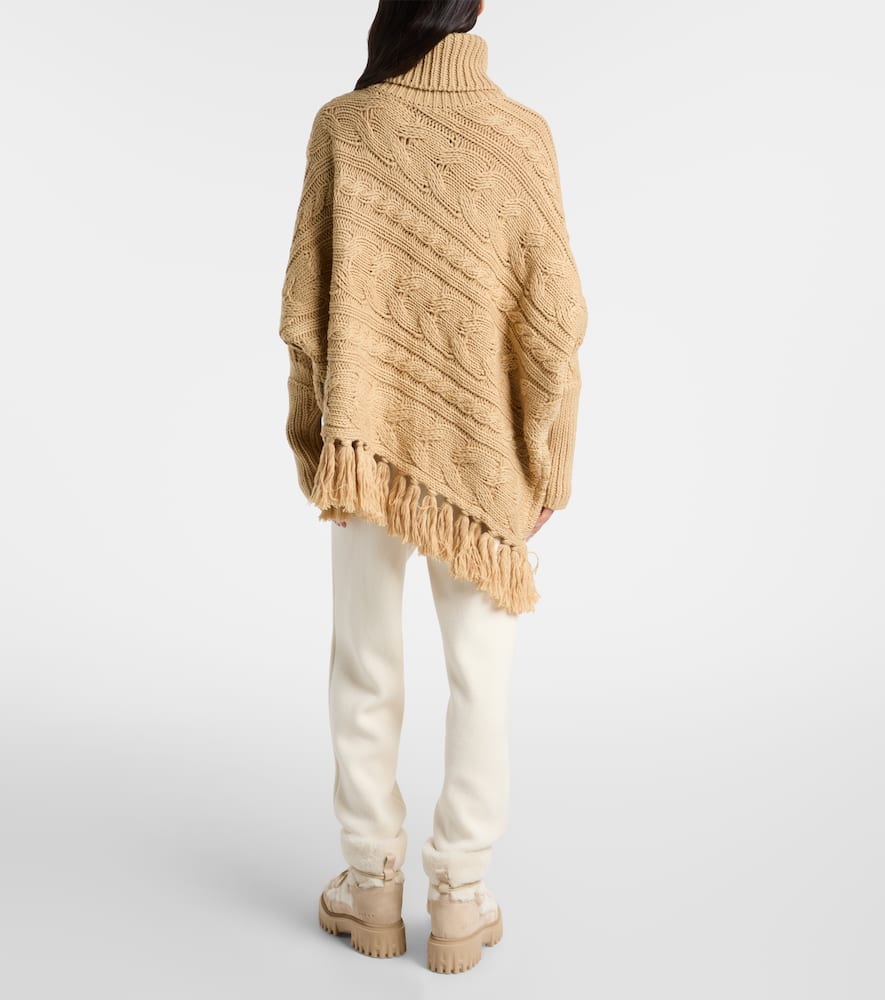 Asymmetric turtleneck wool-blend sweater