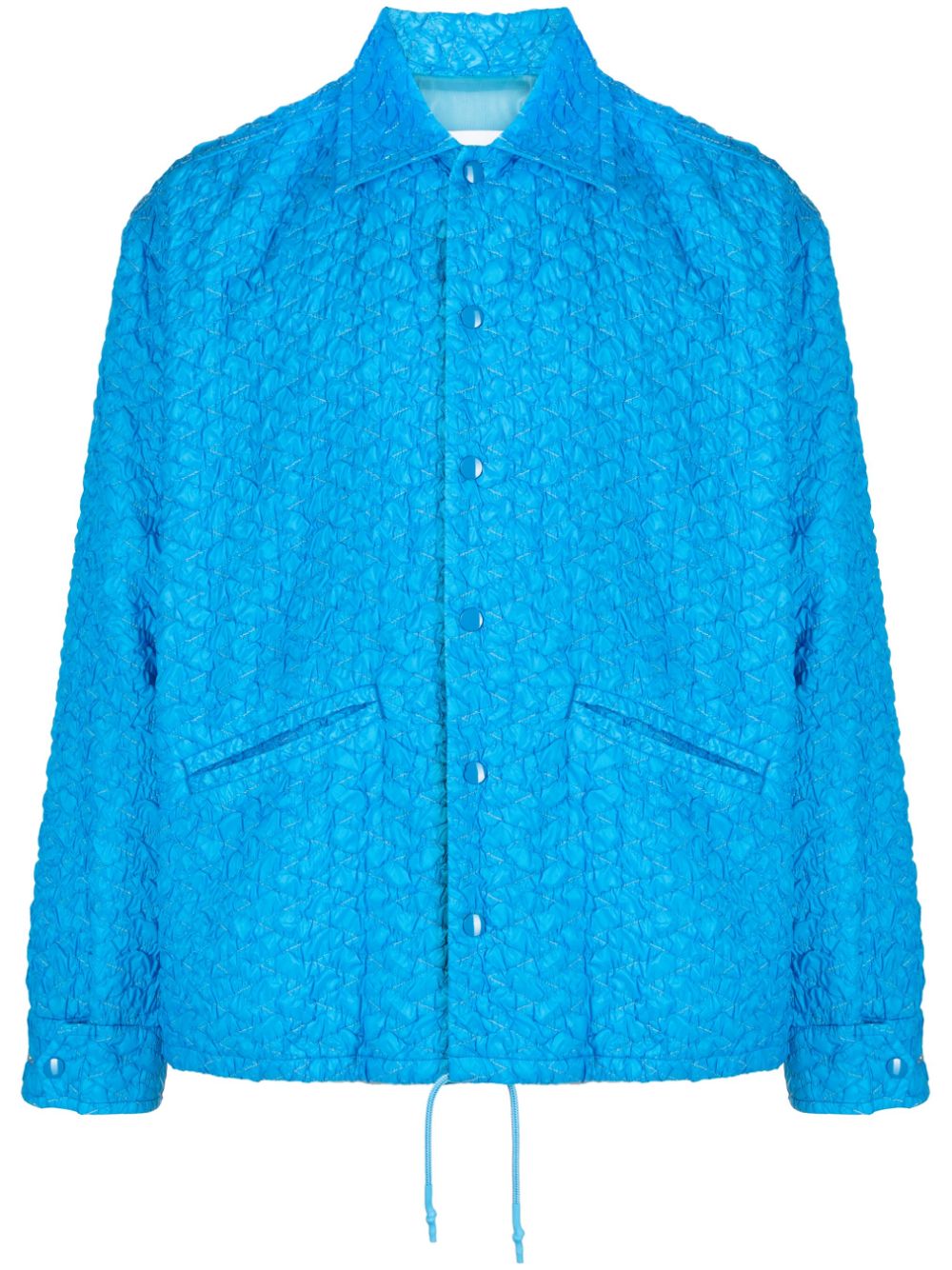 Textured shirt jacket - Blue