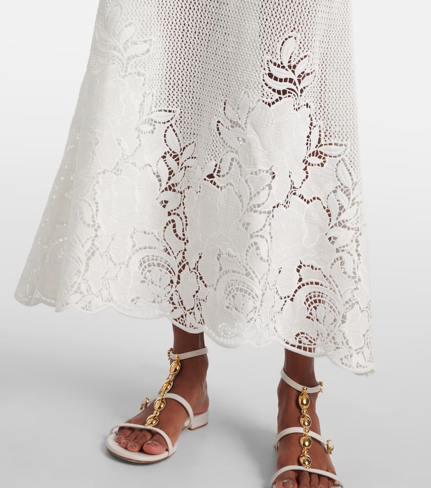 Open-knit cotton maxi dress
