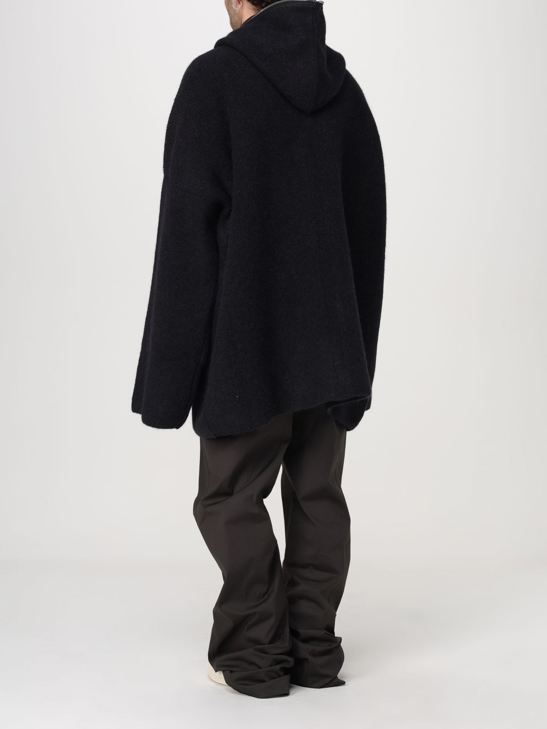 Drop-shoulder hooded jacket - Black