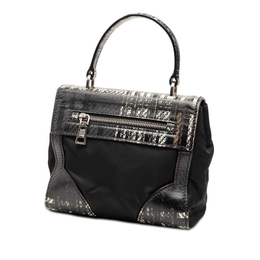 Pre-owned Tartan Saffiano Trimmed Tessuto Satchel 2A8KUF1B1UWTXXFC