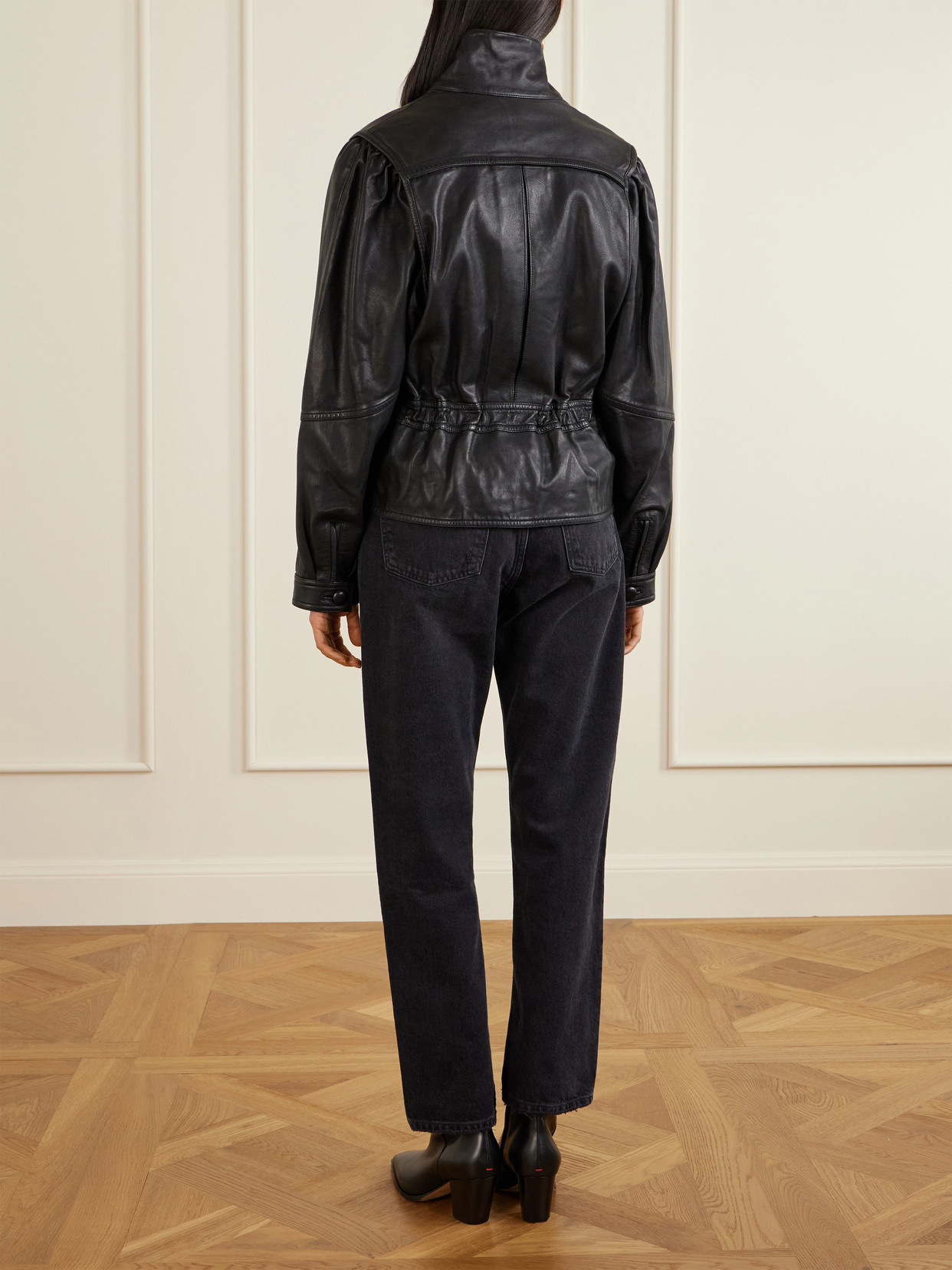 Leather Biker Jacket - Black