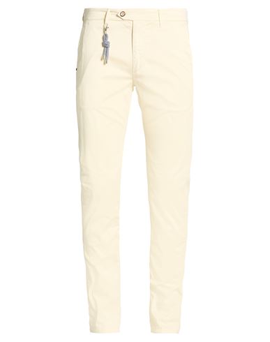 Man Pants Cream Size 33 Cotton, Elastane