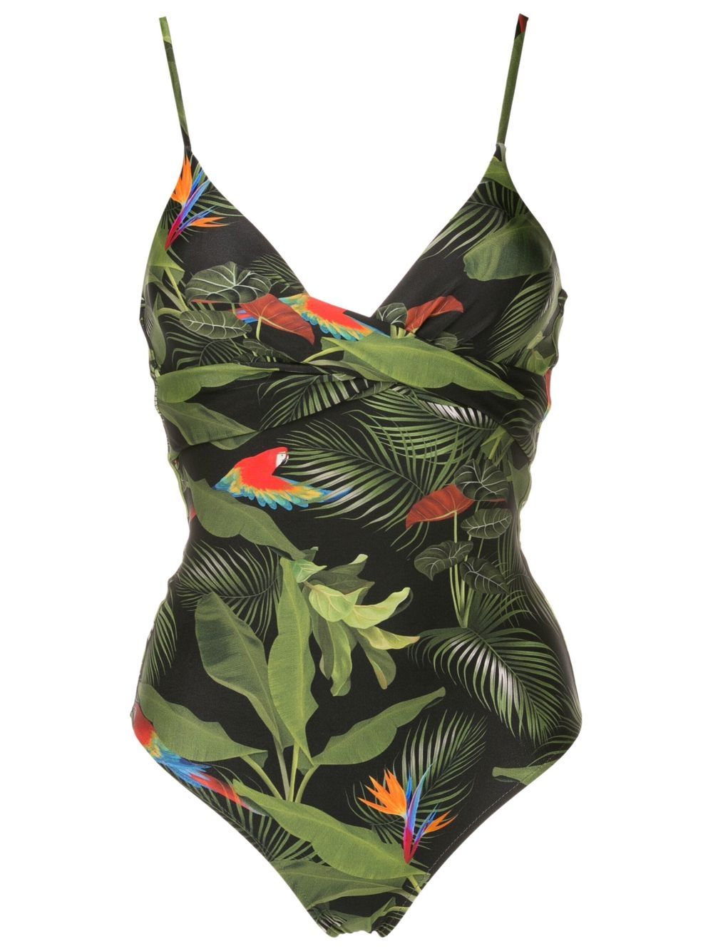 Bianca leaf-print swimsuit - Green