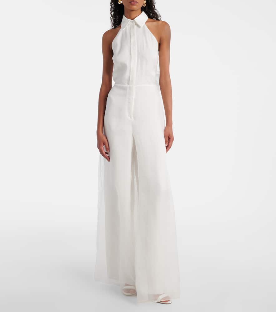 Tunca semi-sheer silk gown