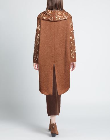 Woman Coat Camel Size 2 Merino Wool, Virgin Wool, Polyamide