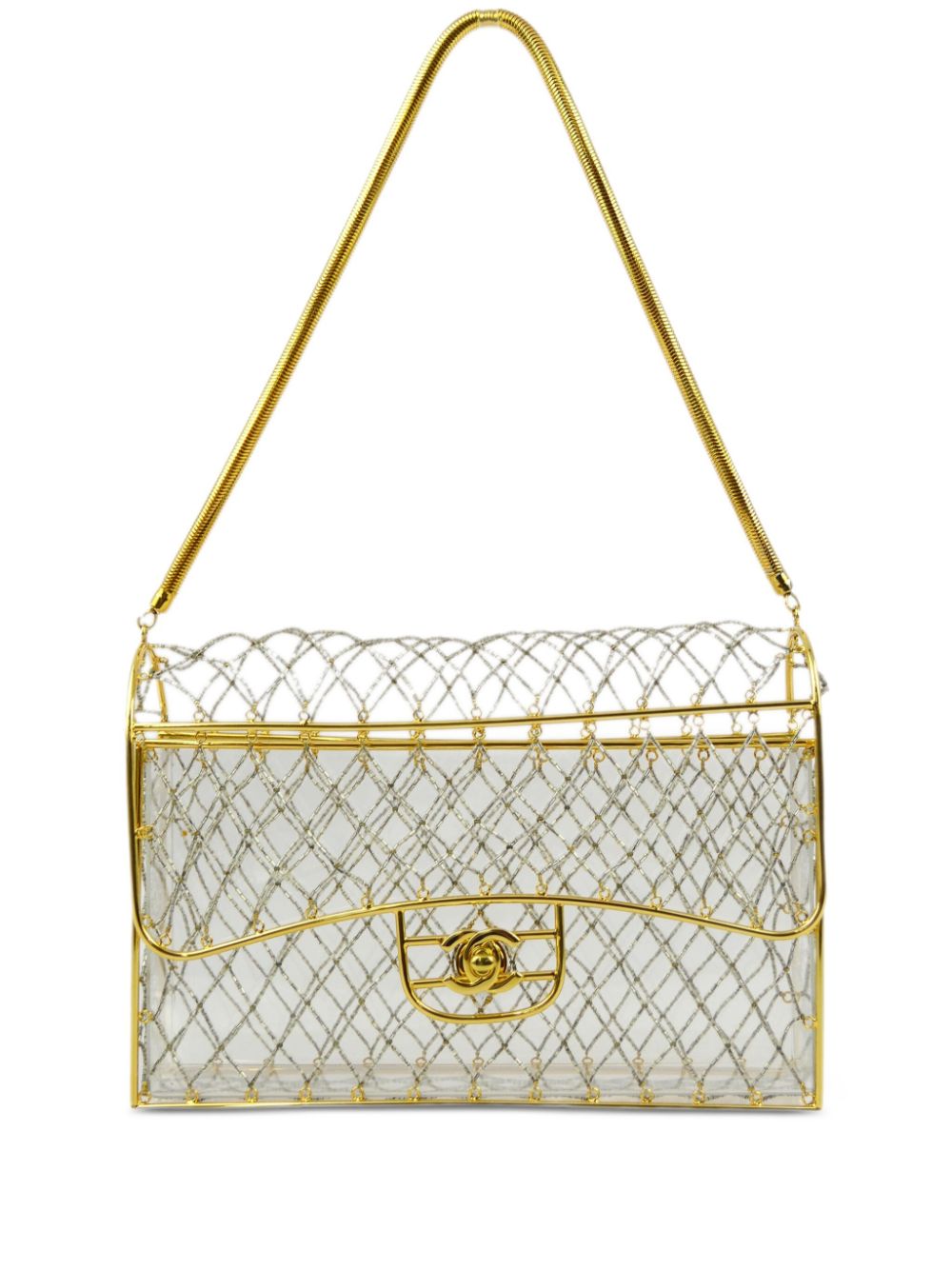 1990-2000 medium CC transparent shoulder bag - Gold