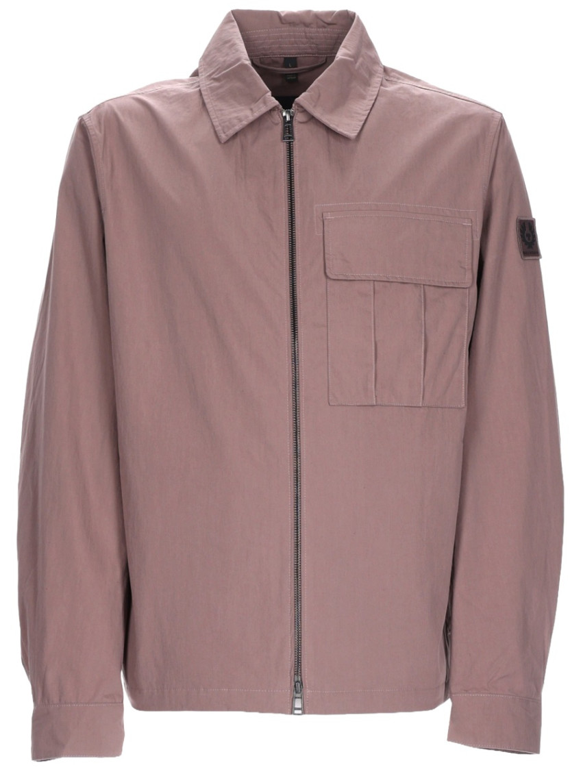 Belstaff - collared long sleeve coat chest pocket