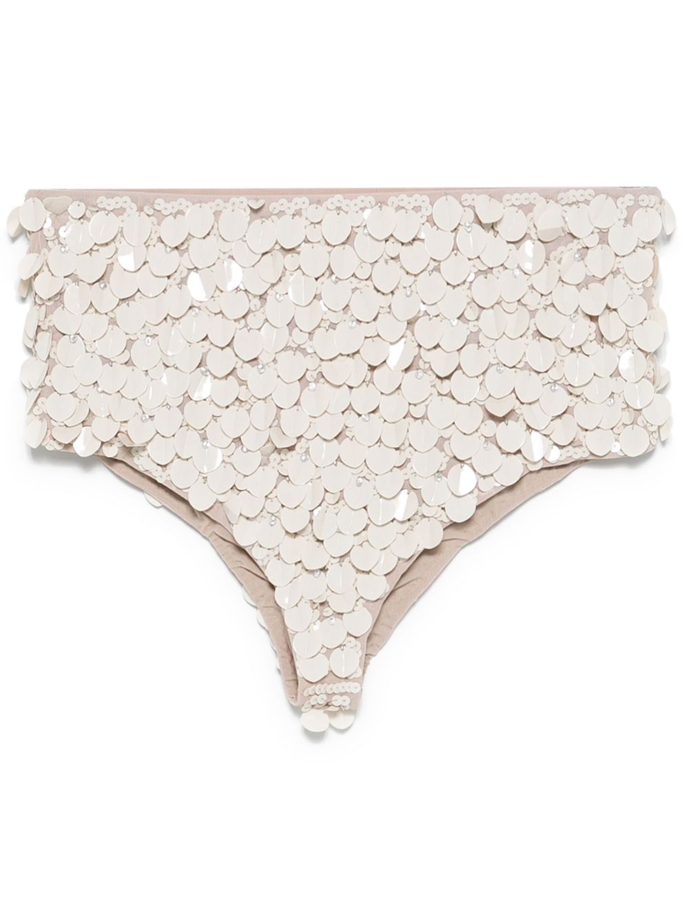 Sequinned mini shorts - Neutrals