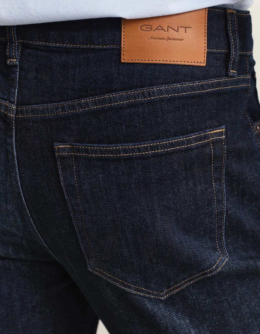 Men's GANT Mens Slim Fit Gant Jeans - 962 Dark Blue Broken In - Navy