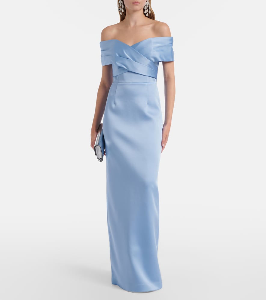 Kai off-shoulder satin gown