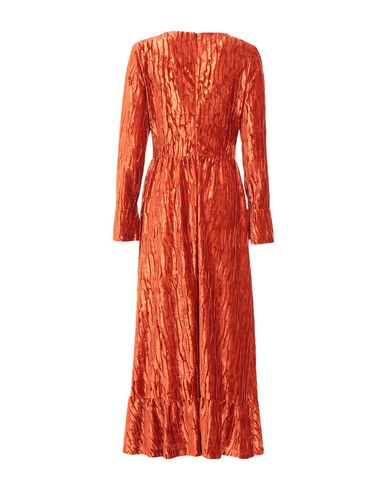 Woman Maxi dress Rust Size 6 Polyester, Elastane