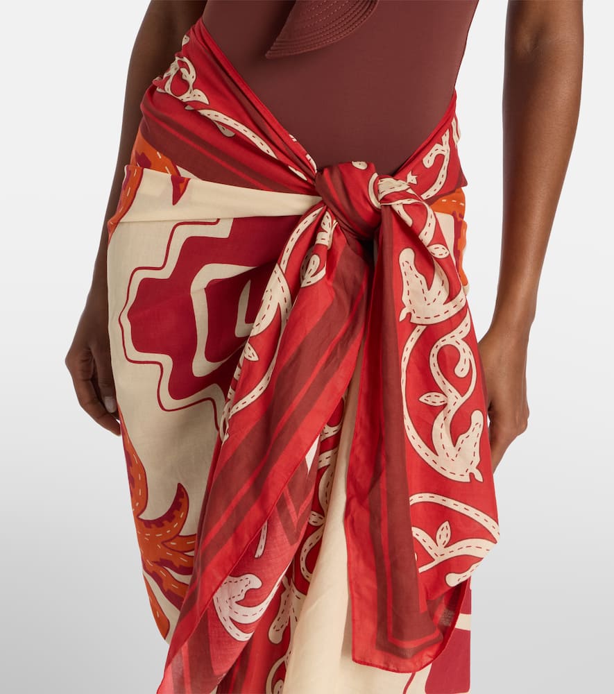 Cotton printed beach cover-up