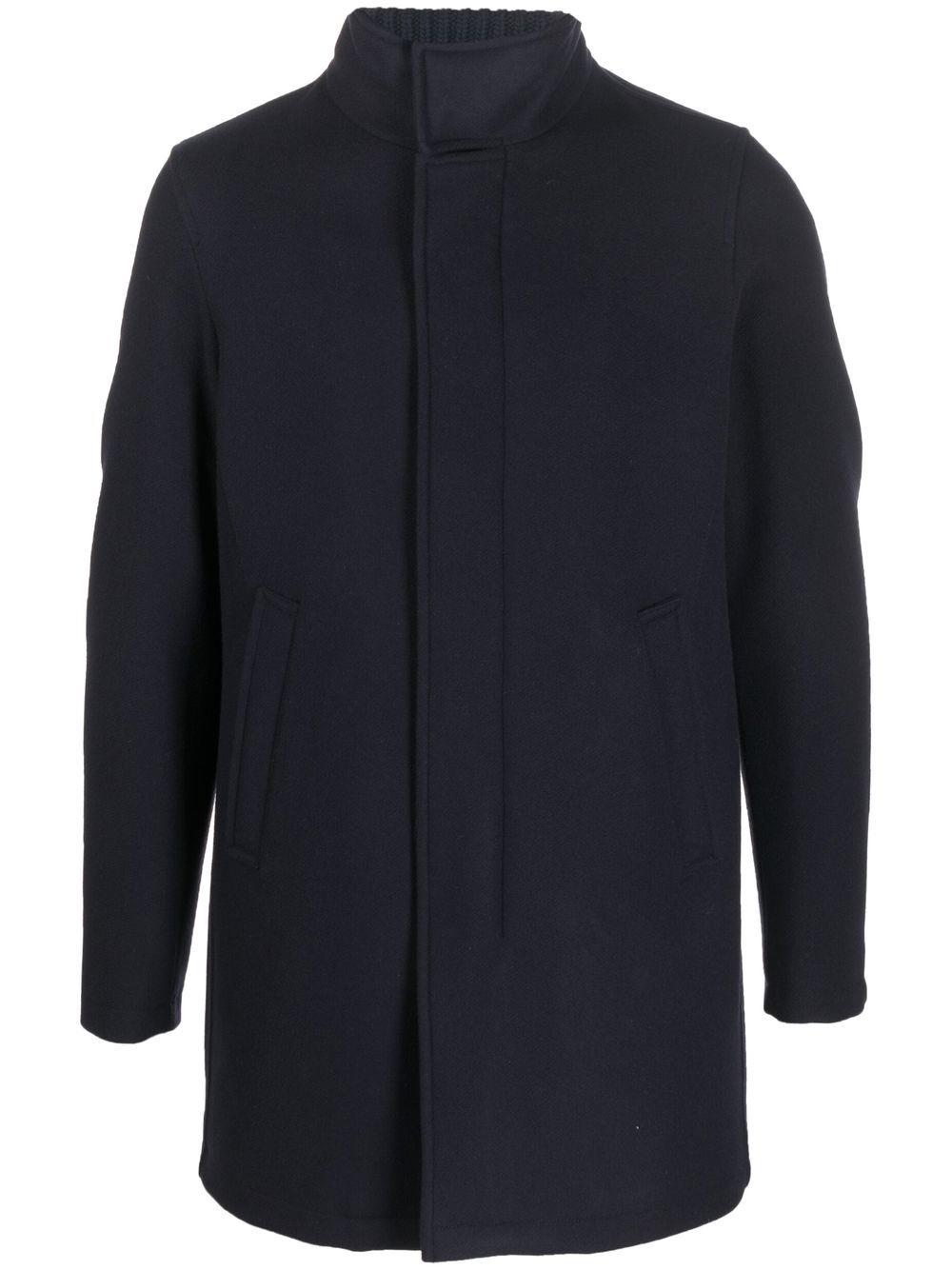 Single-breasted fitted coat - Blue