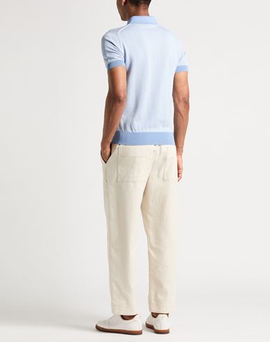 Man Sweater Light blue Size XL Cotton, Cashmere