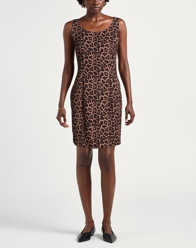 Woman Mini dress Camel Size 10 Polyester, Elastane