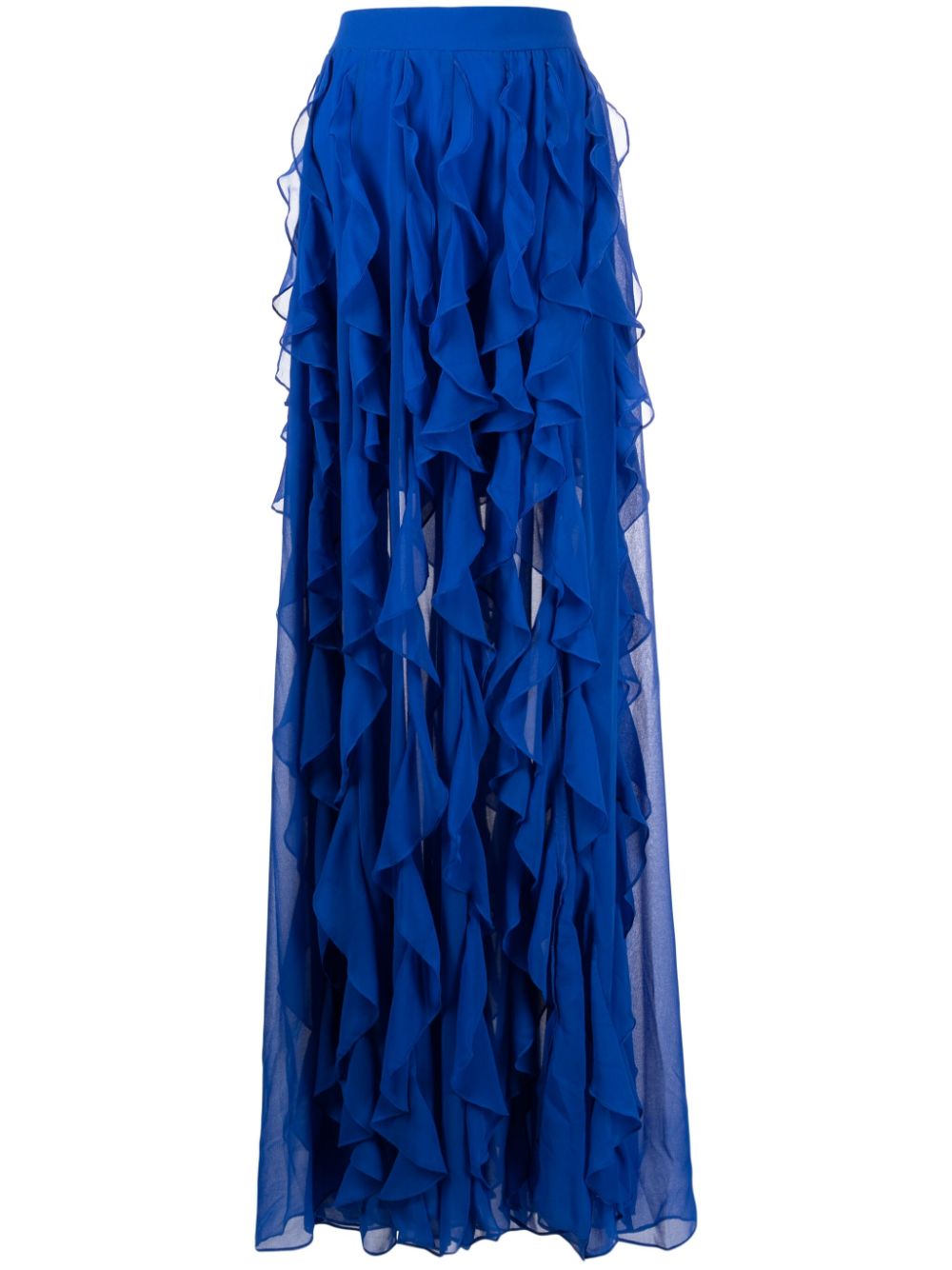 Ruffled maxi skirt - Blue