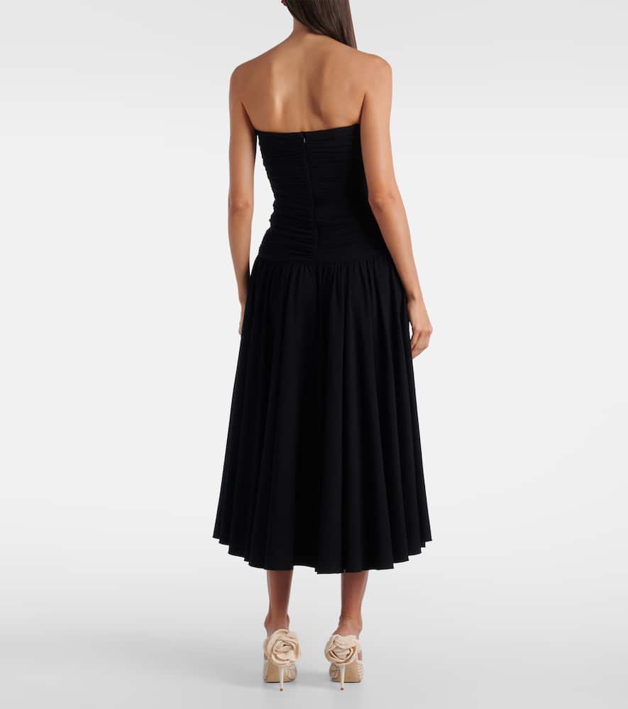 Crochet-trimmed jersey cocktail dress