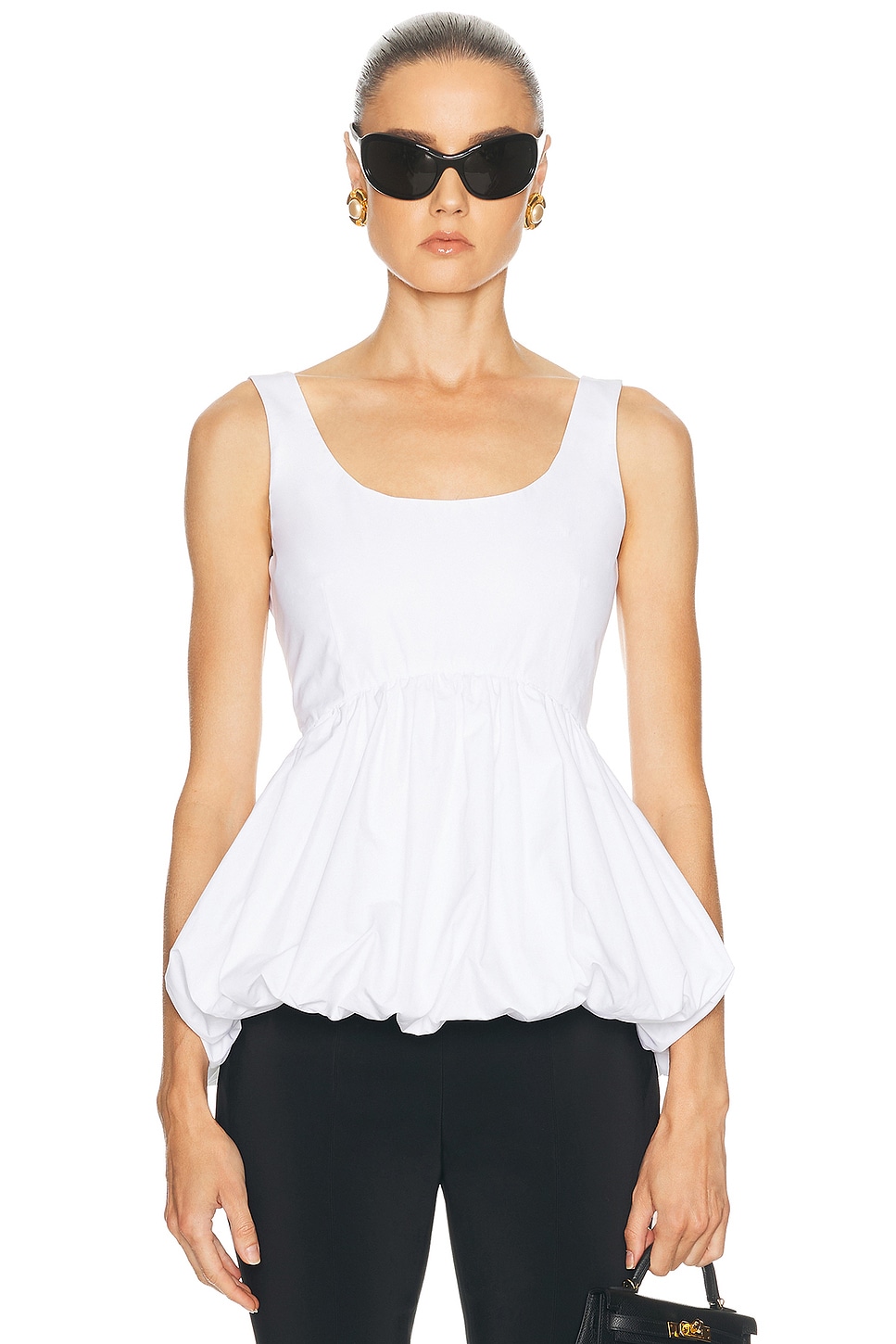 Rohe Voluminous Peplum Top in Optic White - White. 36 also