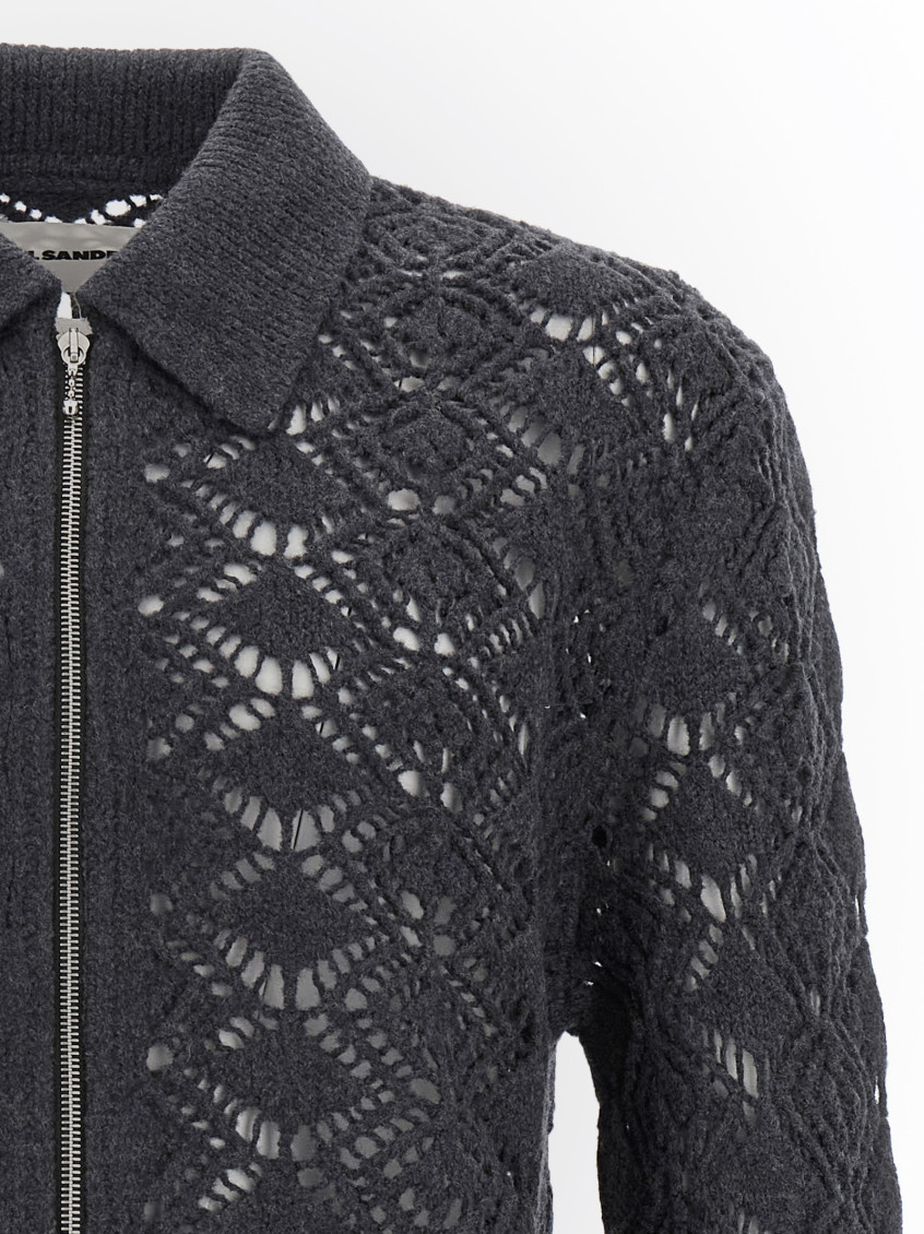 Openwork Wool Cardigan