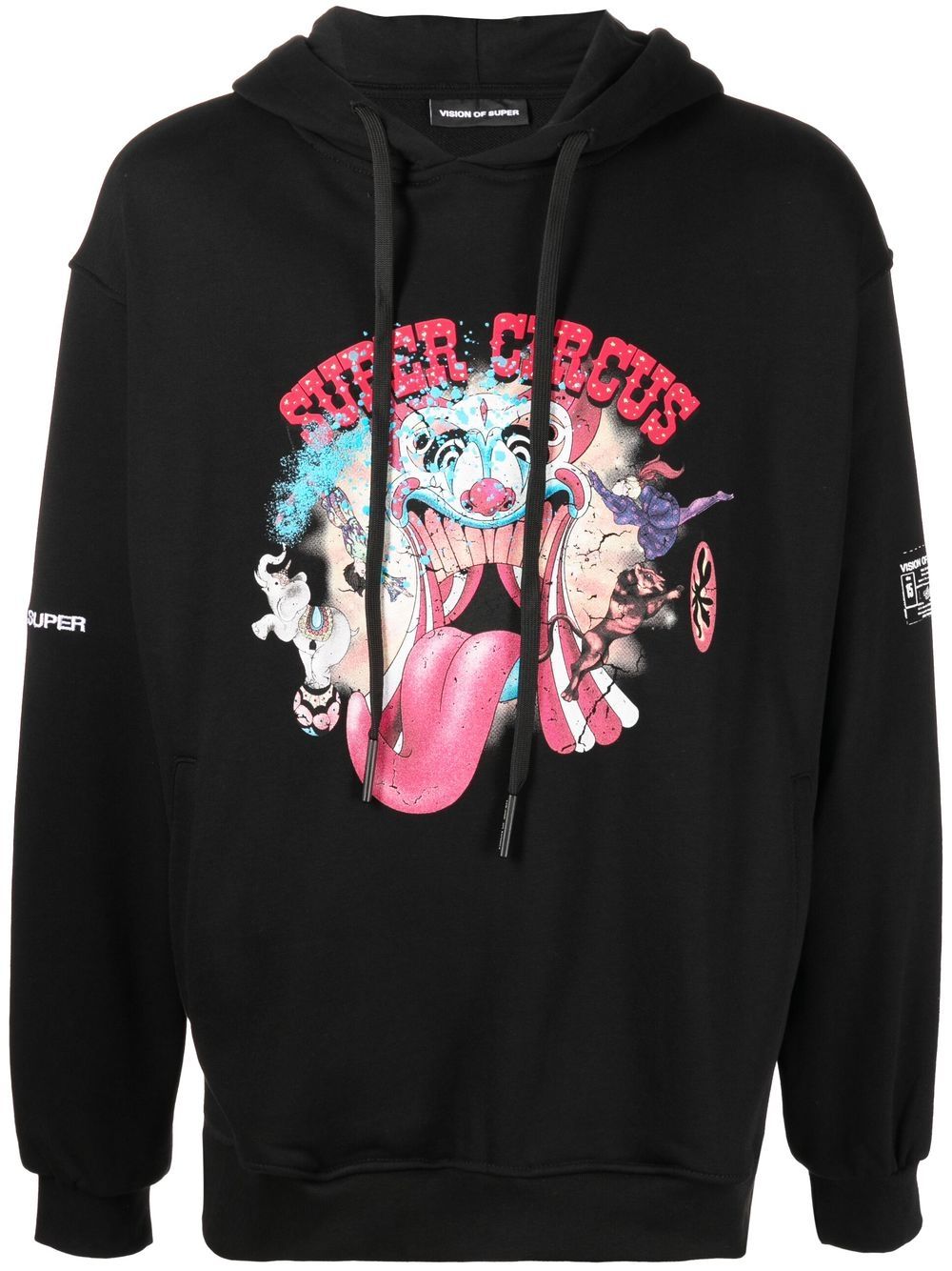 Super Circus graphic-print hoodie - Black