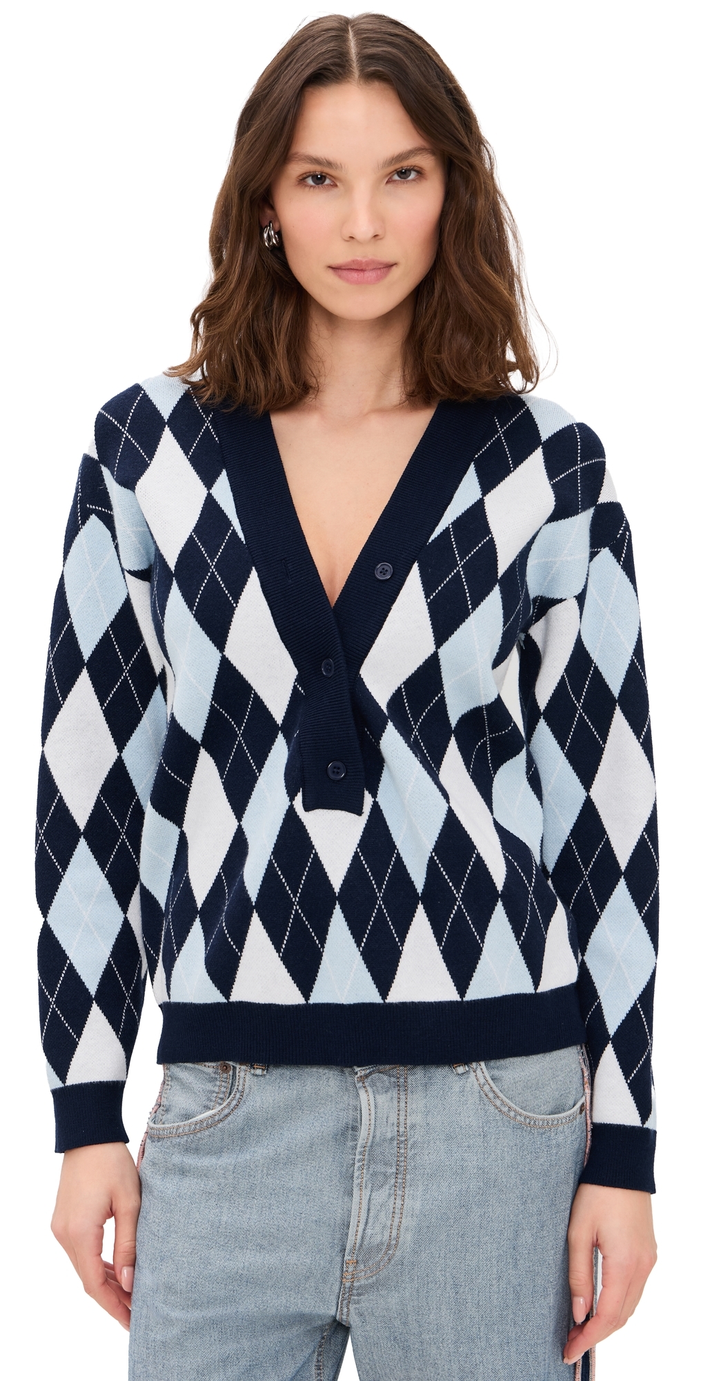 Prado Knit Sweater Blue Argyle