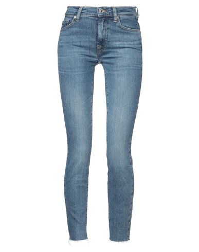 Woman Jeans Blue Size 23 Cotton, Elastane