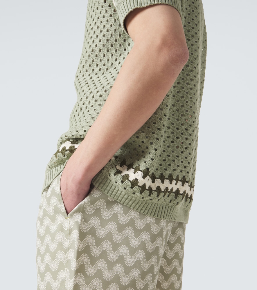 Pinto crochet cotton bowling shirt