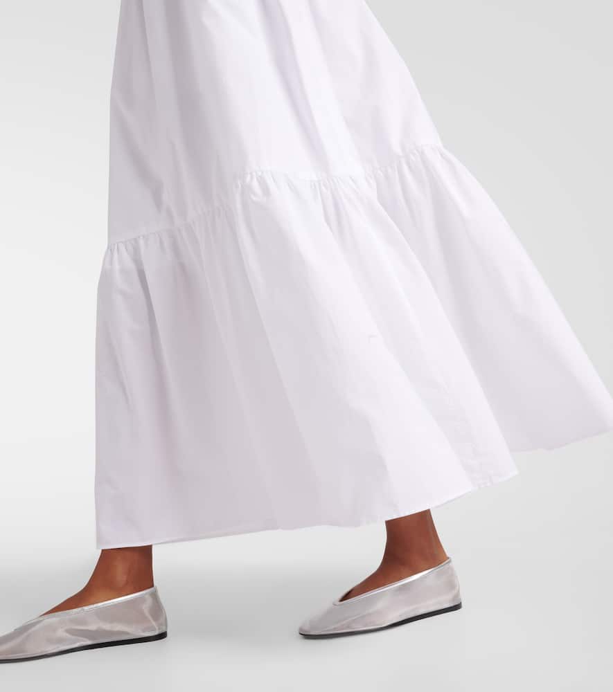 Tiered cotton maxi skirt