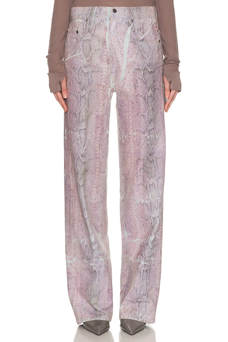 Haikure Winona Straight Leg in Snake - Lavender,Blue. 23 also , 25