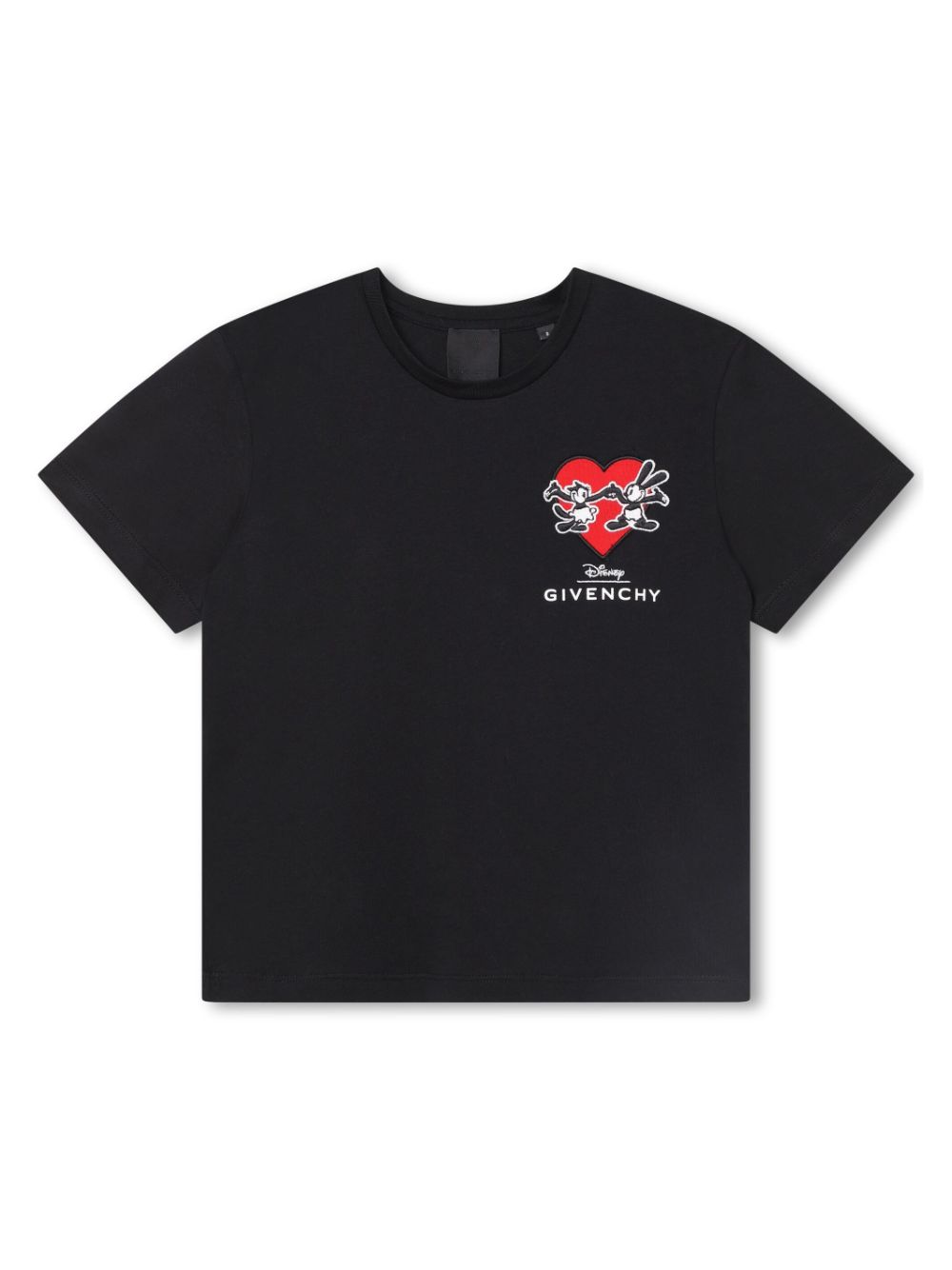 Logo-embroidered organic-cotton T-shirt - Black