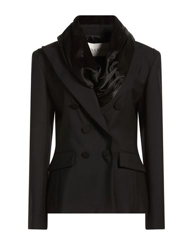 Woman Blazer Black Size 8 Virgin Wool, Viscose, Silk, Elastane