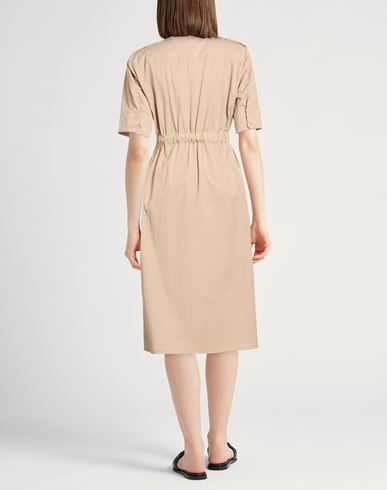 Easy Woman Midi dress Sand Size 6 Cotton, Polyamide, Elastane