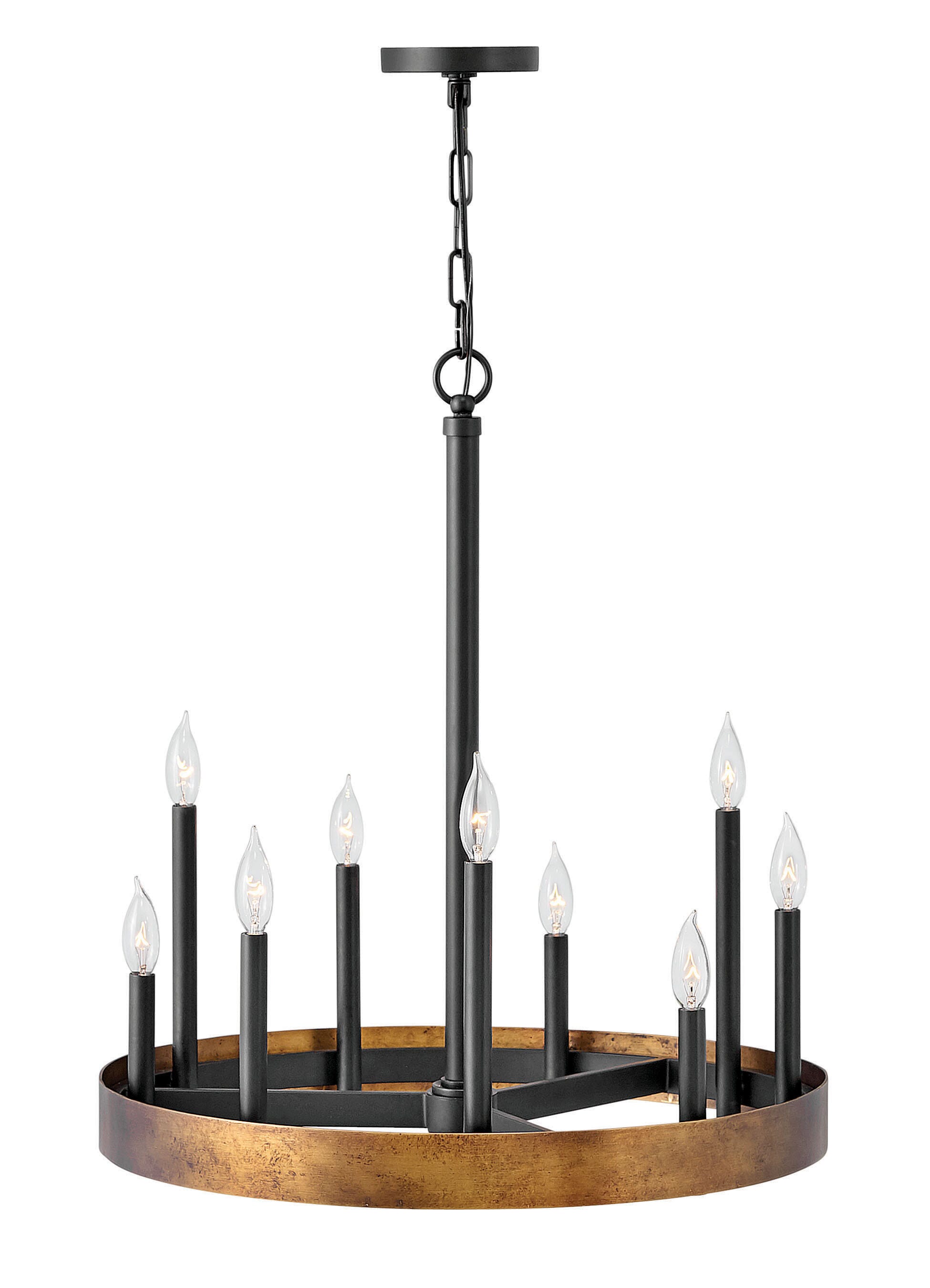 Weathered Brass LED Chandelier from the Wells Collection