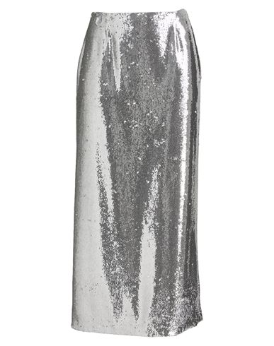 Woman Midi skirt Silver Size 6 Polyester, Polyamide