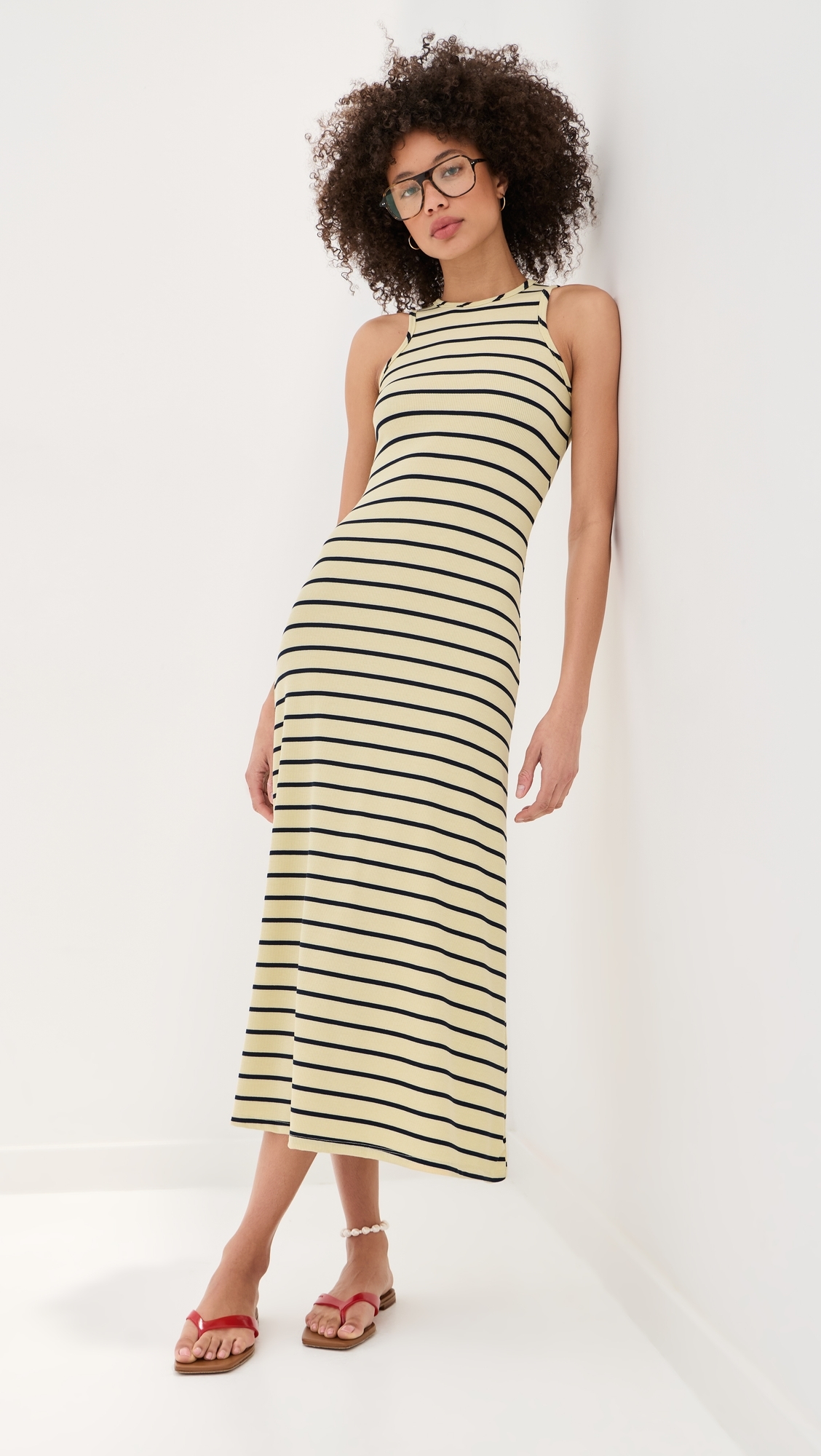 Sloane Dress Yellow/Blue