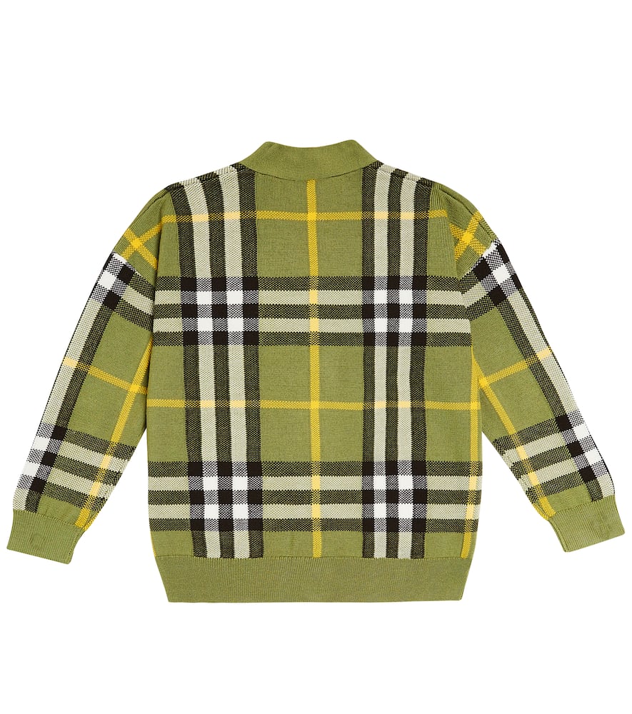 Burberry Kids Burberry Check wool and cotton cardigan