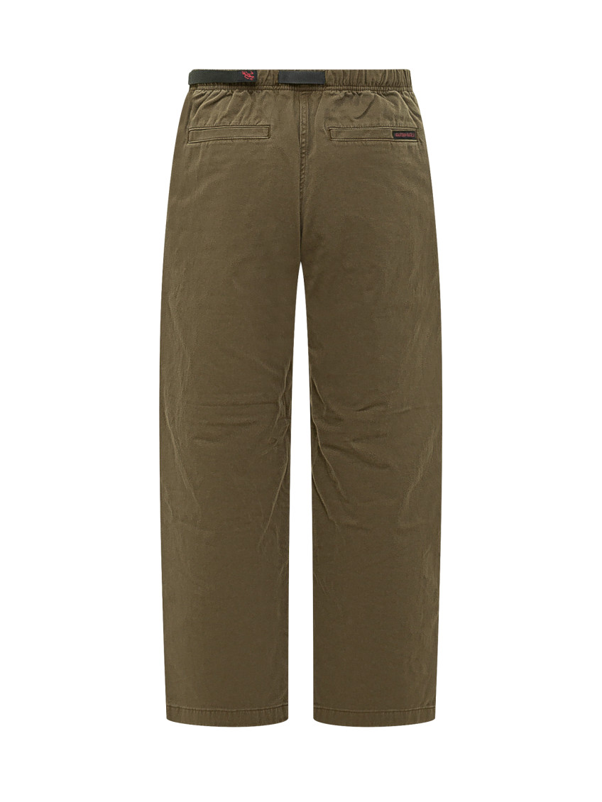 Olive Relaxed Flat Front Pants