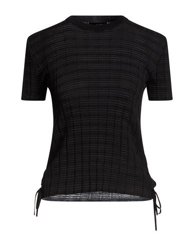 Woman Sweater Black Size L Cotton, Polyamide