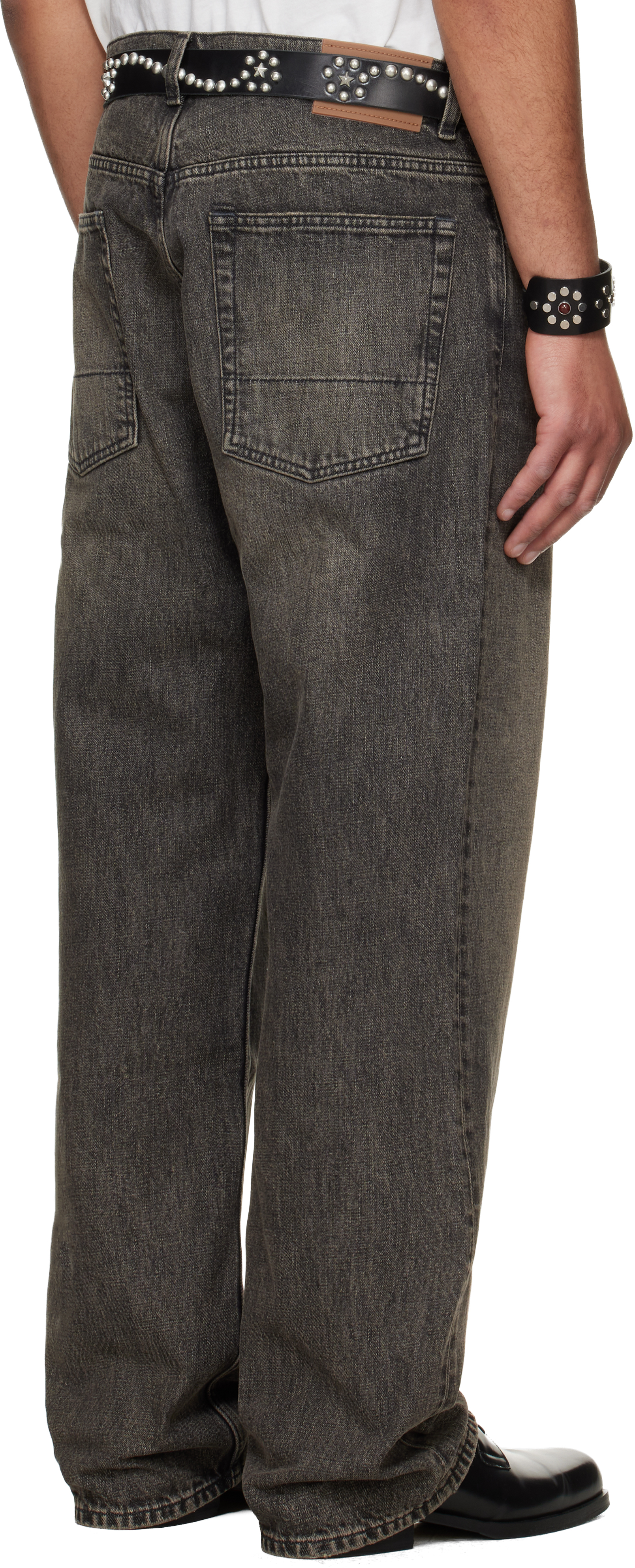Black Third Cut Jeans