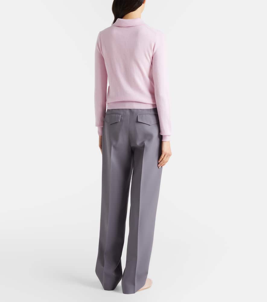 Pleated wool wide-leg pants