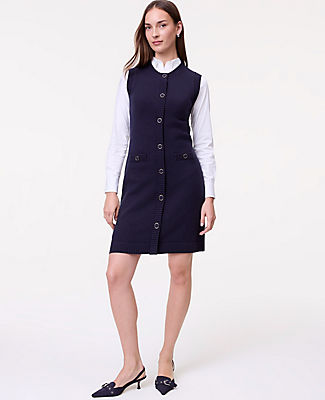 Ann Taylor Petite Button Sweater Dress
