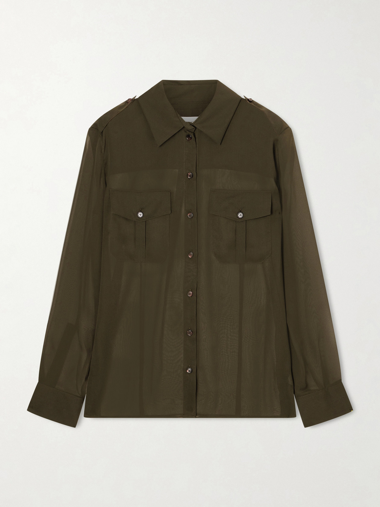 Daphne Silk-georgette Shirt - Green