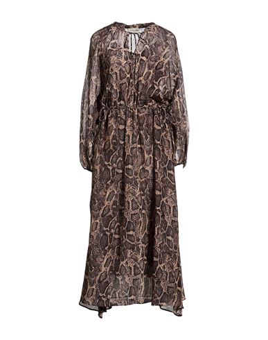 Woman Maxi dress Beige Size 4 Cotton, Silk