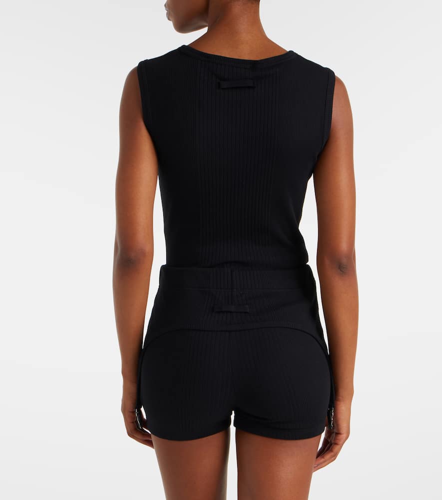 Ribbed-knit cotton jersey shorts